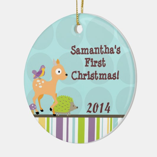 Waldwald Hirsche Personalisierter Name Ornament (Links)