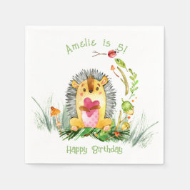 Waldwald Igel Niedliche Geburtstag Serviette