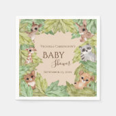 Waldwald Jungle Tiere Grüne Baby Serviette (Vorderseite)