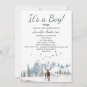 Waldwald Land Hirschdusche Baby Einladung (Vorderseite)