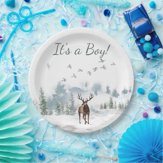 Waldwald Land Hirschdusche Baby  Pappteller (Party)