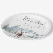 Waldwald Land Hirschdusche Baby  Pappteller (Schrägansicht)