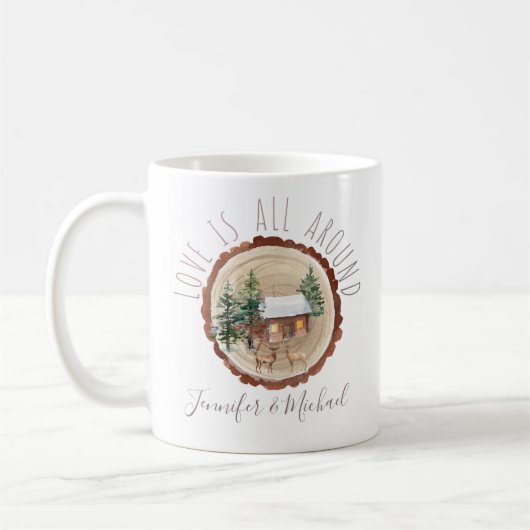 Waldwald Liebe Hirschholz mit Namen Kaffeetasse (Links)