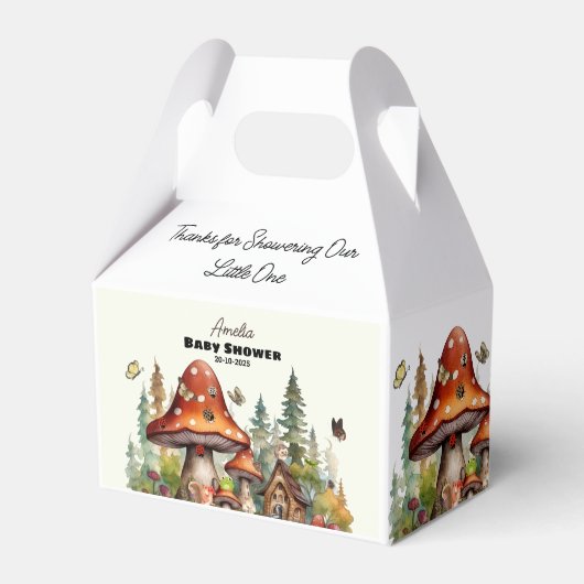 Waldwald mit Whimsikel Pilzdusche Geschenkschachtel (Vorderseite)