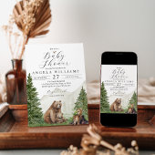 Waldwald Mountai Bear Baby Dusche Einladung