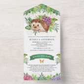 Waldwald Niedlicher Blumenhain Igel Babydusche All In One Einladung (Innen Boden)