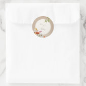Waldwald Pilzsaal Hochzeit Cardstock Runder Aufkleber (Tasche)
