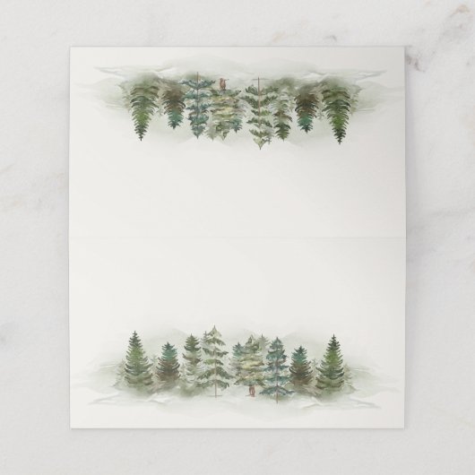 Waldwald Platzkarte Geburtstag oder Babydusche (Außenseite Aufgefaltet)