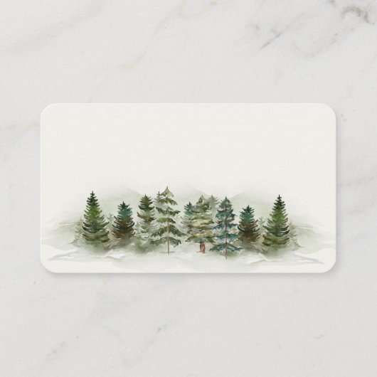 Waldwald Platzkarte Geburtstag oder Babydusche (Rückseite)