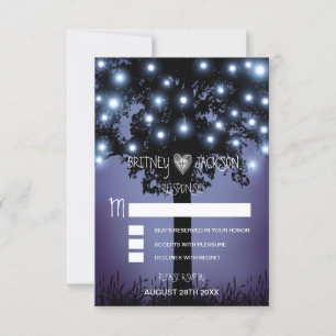 Waldwald Rustikaler Baum Hochzeitskarten RSVP Karte