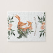 Waldwald Süße Blumenfuchs Kinder Name Puzzle (Horizontal)