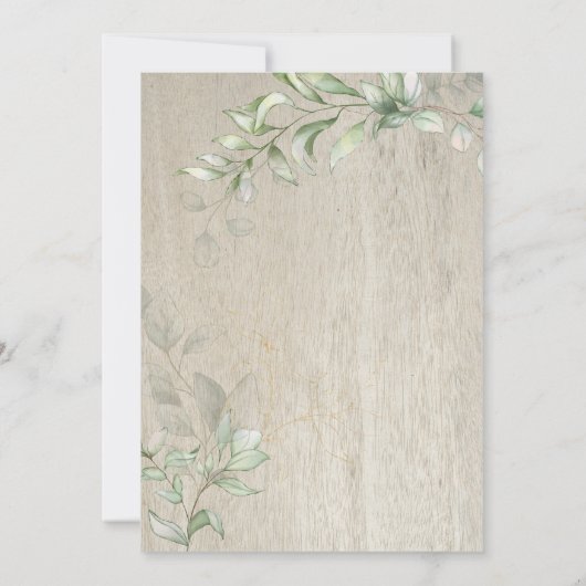 Waldwald Tiere Rustikale Bärenjunge Babydusche Einladung (Rückseite)