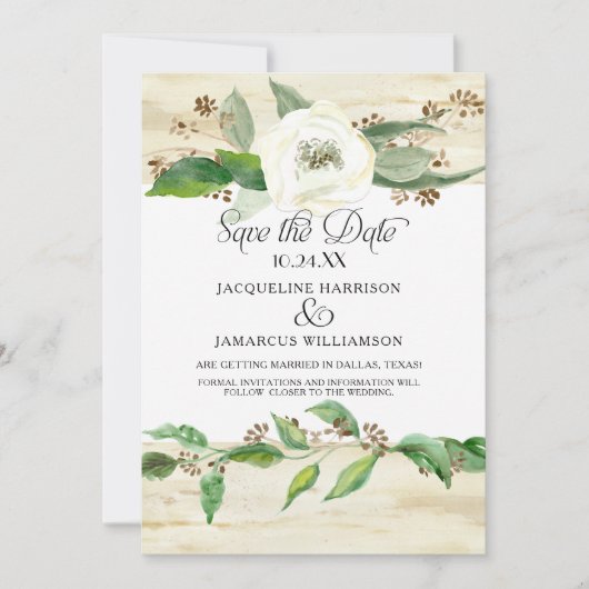 Waldwald Waldland Holzleaf BOHO Foto Save the Date (Vorderseite)