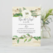 Waldwald Waldland Holzleaf BOHO Foto Save the Date (Stehend Vorderseite)