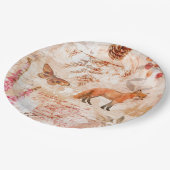 Waldwald Wildfauna Fox Dei Herbst Pappteller (Schrägansicht)