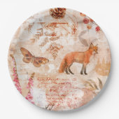 Waldwald Wildfauna Fox Dei Herbst Pappteller (Vorderseite)