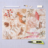 Waldwald Wildfauna Fox Hirsche Dekoupage Tissue Seidenpapier (Handwerk)