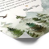 Waldwald Windeln Gedanken Babydusche Zeichen Poster (Ecke)