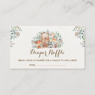 Waldwaldbaby-Tier-Windelraffle-Karte Begleitkarte