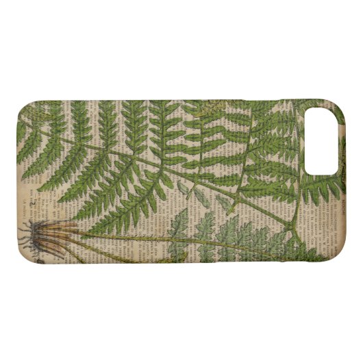 Waldwaldblätter, französischer botanischer Printfa Case-Mate iPhone Hülle (Rückseite (Horizontal))