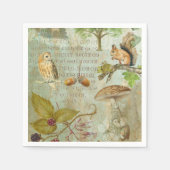 Waldwälder Wildtierquichhörnchen, Owl, Decoupage Serviette (Vorderseite)