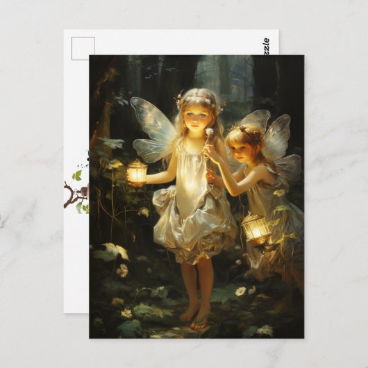 Waldwaldfairies glühen Lanterns Postkarte (Vorne/Hinten)