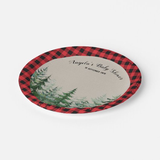 Waldwaldholzfäller-Party-Papier-Teller Pappteller (Schrägansicht)