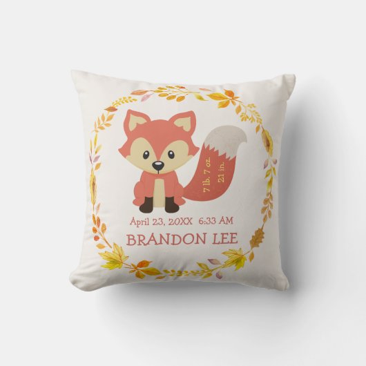 WaldwaldKinderzimmerFox Geburts-Notfall-Baby-| Kissen (Vorderseite)