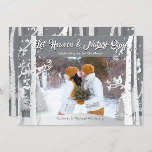 Waldwaldlandschneeszene - Foto - Urlaubskarte Einladung