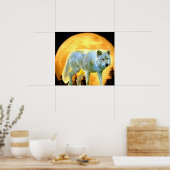 Waldwaldmoonlight Vollmondwolf Poster (Küche)