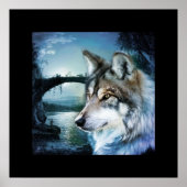 Waldwaldmoonlight Vollmondwolf Poster (Vorne)
