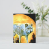 Waldwaldmoonlight Vollmondwolf Postkarte (Stehend Vorderseite)