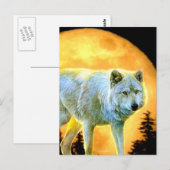 Waldwaldmoonlight Vollmondwolf Postkarte (Vorne/Hinten)