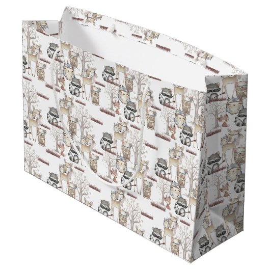 Waldwaldtier-Babys Große Geschenktüte (Rückseite Schrägansicht)