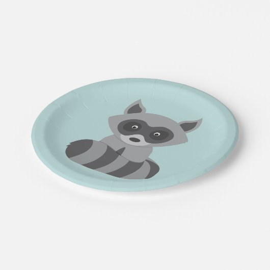 WaldWaschbär Pappteller (Schrägansicht)