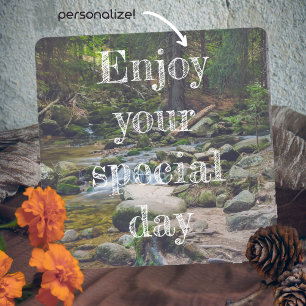 Waldwasserfall Feiertagskarte