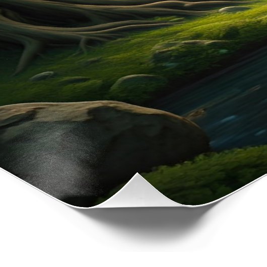 Waldwasserfall Poster (Ecke)