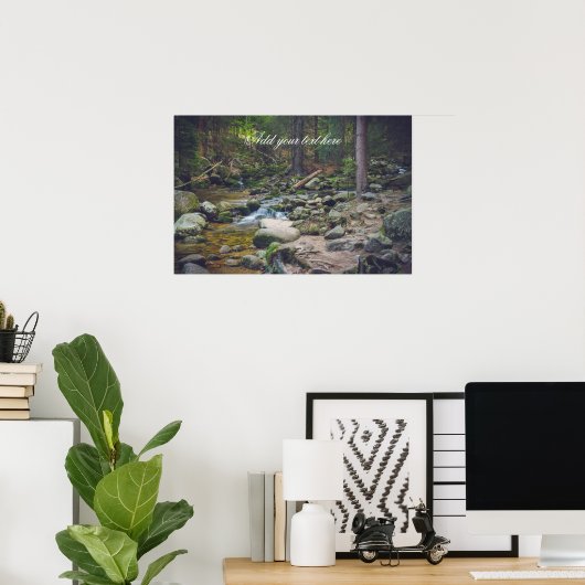 Waldwasserfall Poster (Heimbüro)