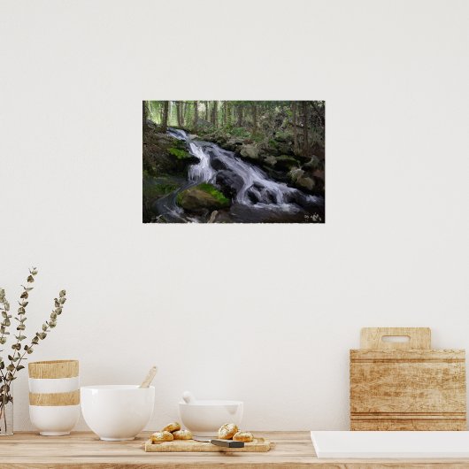 Waldwasserfall Poster (Küche)