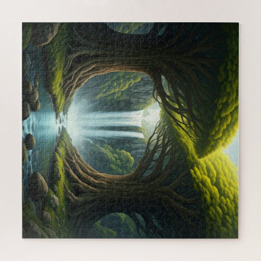 Waldwasserfall Puzzle (Horizontal)