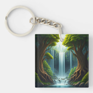 Waldwasserfall Schlüsselanhänger