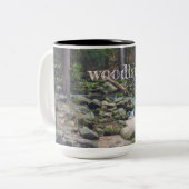 Waldwasserfallposter Zweifarbige Tasse (Vorderseite Links)