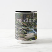 Waldwasserfallposter Zweifarbige Tasse (Mittel)