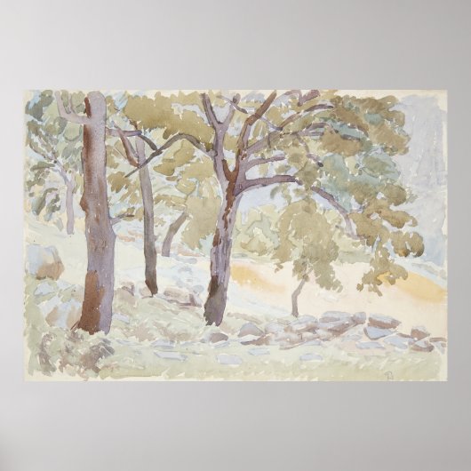 Waldwasserfarbe Vintag Poster (Vorne)