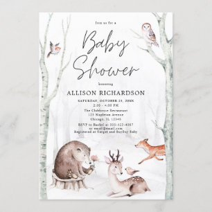 Waldwasserfarben Geschlechterneutrale Babydusche Einladung