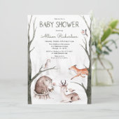 Waldwasserfarben geschlechtsneutrale Babydusche Einladung (Stehend Vorderseite)