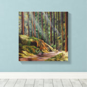 Waldweg Adventure Leinwanddruck (Insitu (Holzboden))