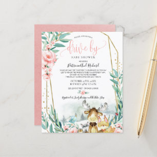 Waldweg Baby Shower Budget-Einladung