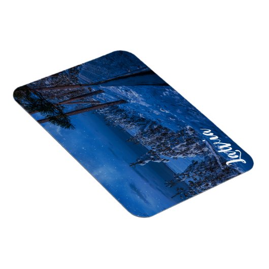 Waldweg bei Winternachtmagnet Magnet (Rechte Seite)