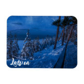 Waldweg bei Winternachtmagnet Magnet (Horizontal)